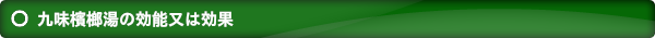 九味檳榔湯の効能又は効果